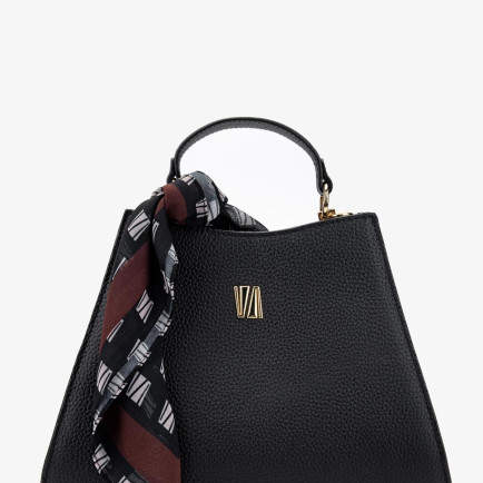 Valmenti Square Kadın Siyah Floter Hakiki Deri El Çantası