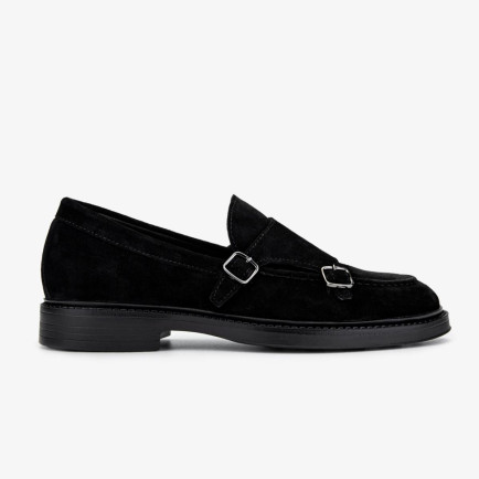 Valmenti Erkek Hakiki Deri Siyah Süet Casual Ayakkabı