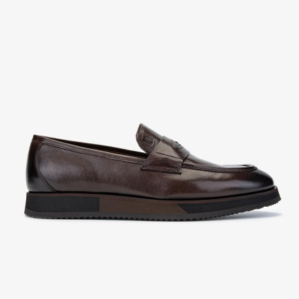 Valmenti Erkek Hakiki Deri Kahverengi Loafer Ayakkabı