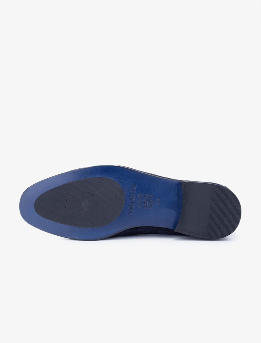 Valmenti Thonas Erkek Lacivert Süet Hakiki Deri Loafer Ayakkabı