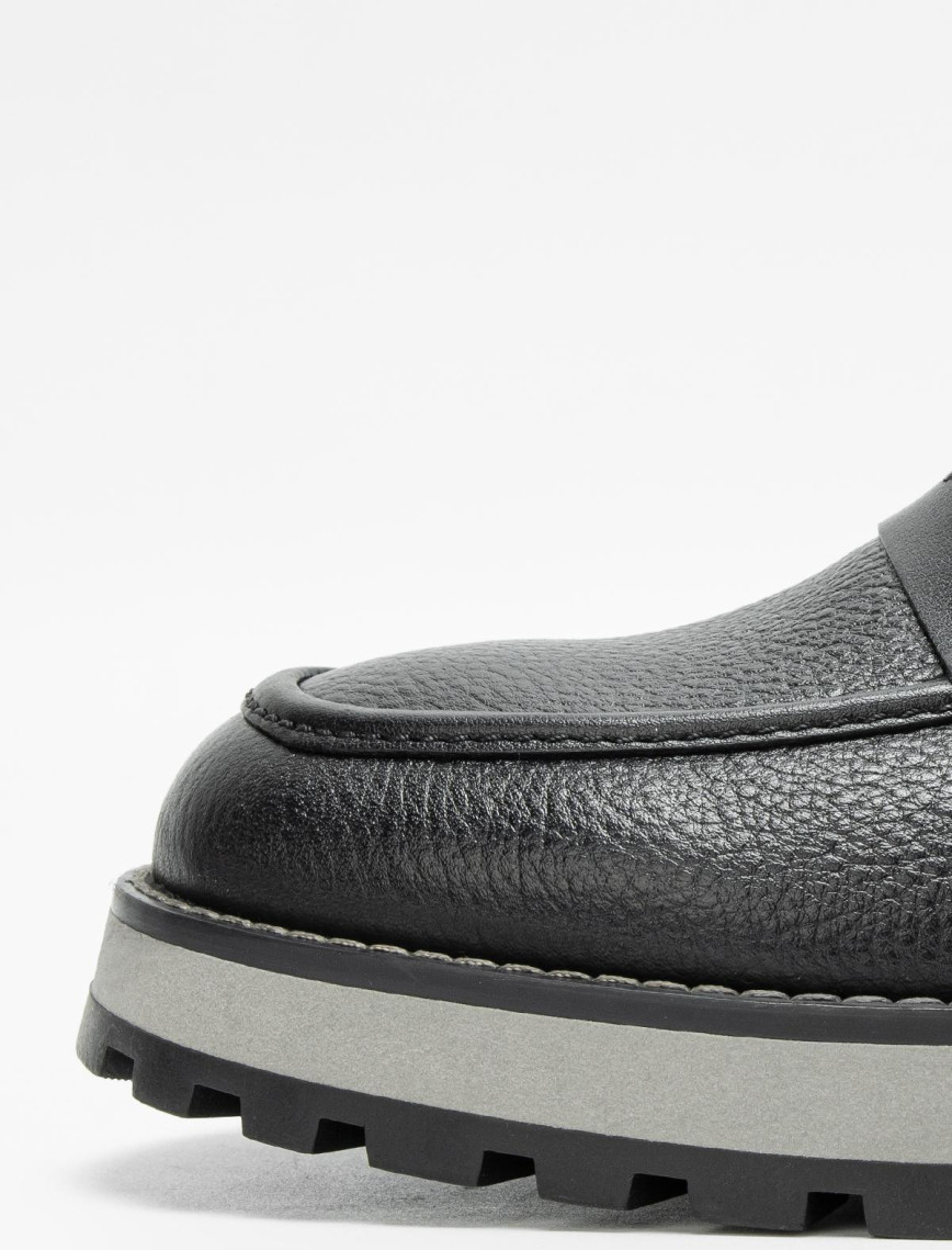 Valmenti Erkek Siyah Floter Hakiki Deri Loafer Ayakkabı