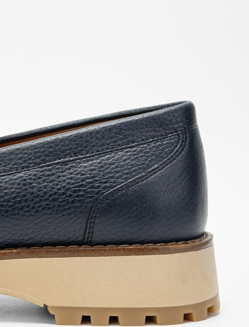 Valmenti Erkek Lacivert Floter Hakiki Deri Loafer Ayakkabı