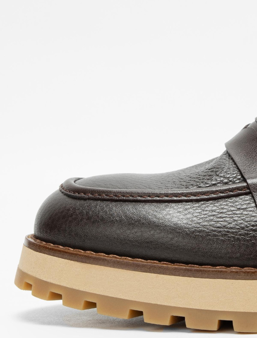 Valmenti Erkek Kahverengi Floter Hakiki Deri Loafer Ayakkabı