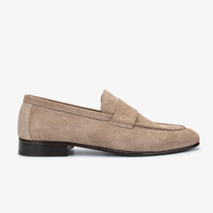 Valmenti Thonas Erkek Bej Süet Hakiki Deri Loafer Ayakkabı