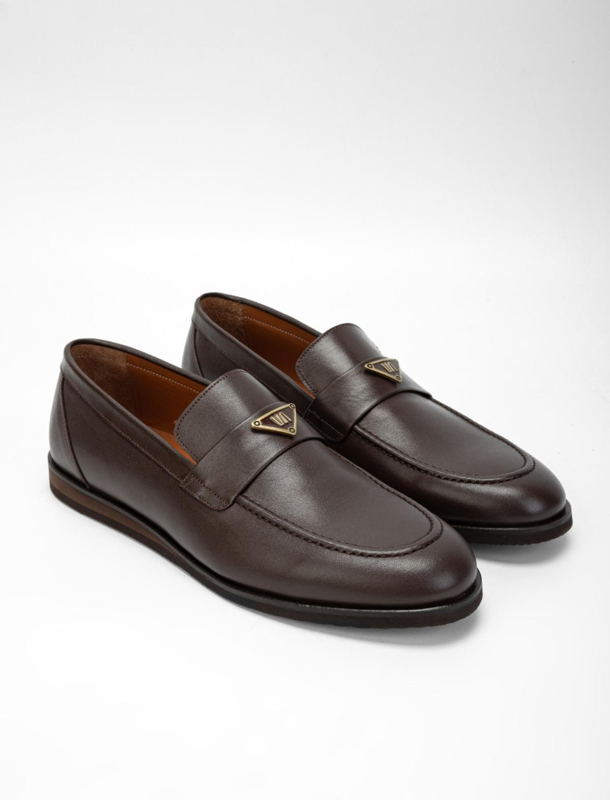 Valmenti Erkek Kahverengi Hakiki Deri Casual Ayakkabı