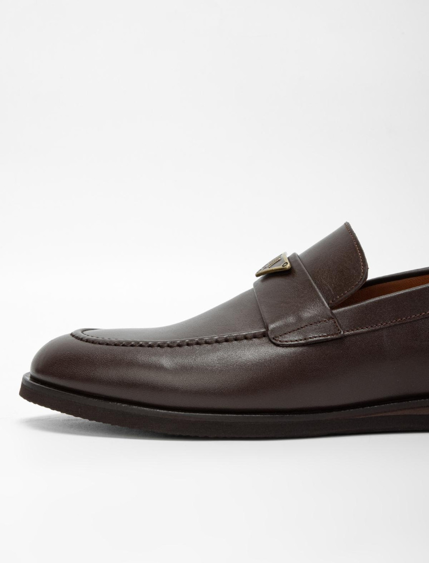 Valmenti Erkek Kahverengi Hakiki Deri Casual Ayakkabı