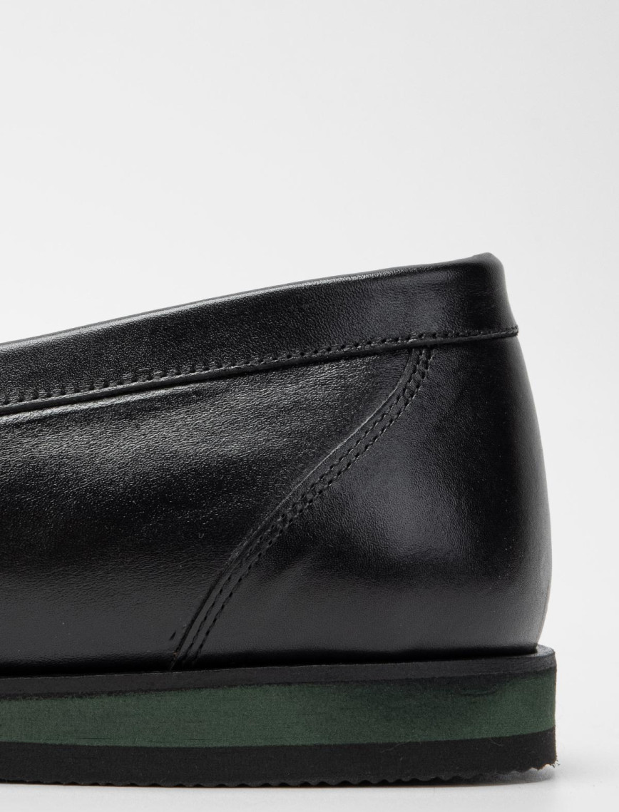 Valmenti Erkek Siyah Hakiki Deri Casual Ayakkabı