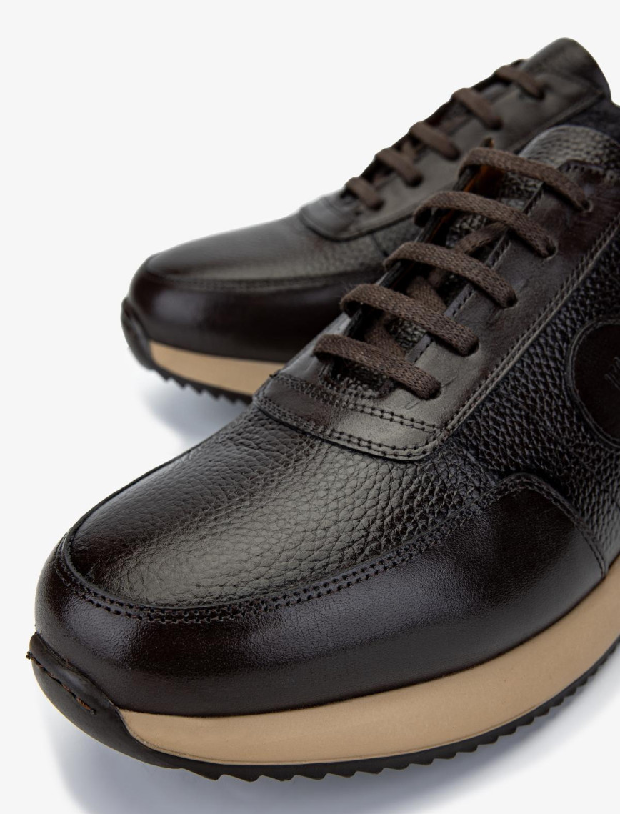 Valmenti Erkek Hakiki Deri Kahverengi Sneakers & Spor Ayakkabı