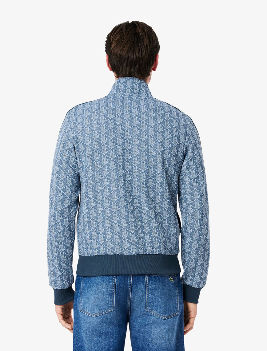 Lacoste Erkek Regular Fit Fermuarlı Monogram Mavi Sweatshirt Lacoste Erkek Regular Fit Fermuarlı Monogram Mavi Sweatshirt