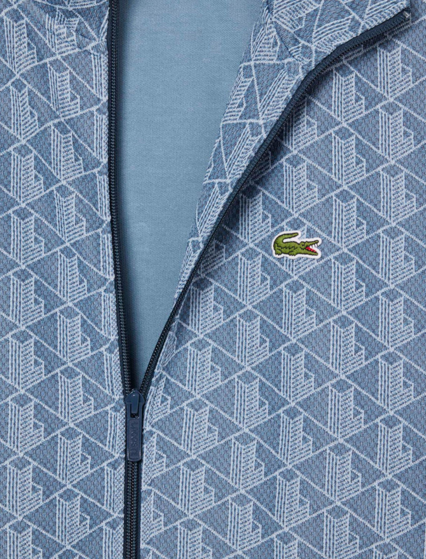 Lacoste Erkek Regular Fit Fermuarlı Monogram Mavi Sweatshirt Lacoste Erkek Regular Fit Fermuarlı Monogram Mavi Sweatshirt