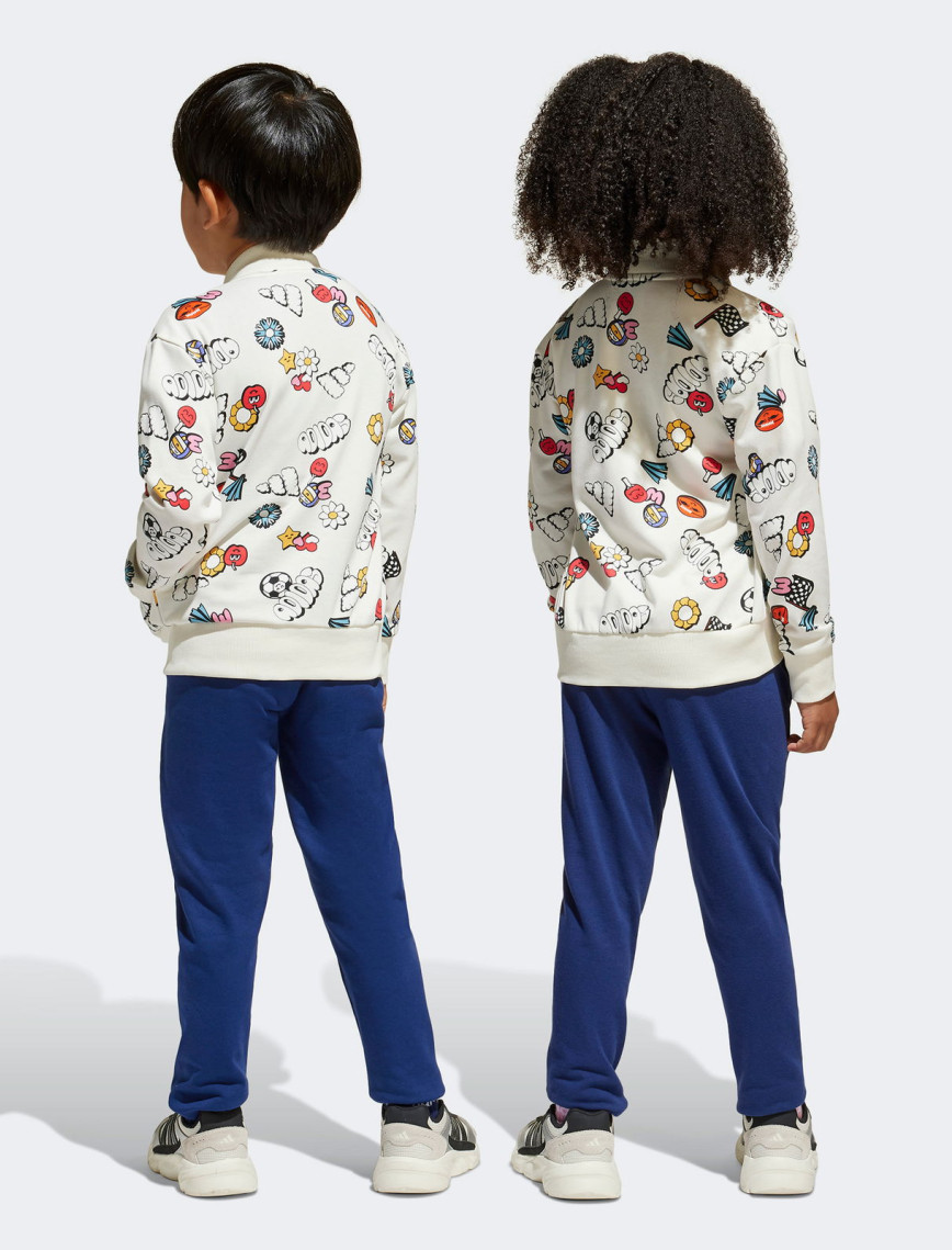 adidas Seasonal Essentials Fun Çocuk Beyaz/Mavi Eşofman Takımı adidas Seasonal Essentials Fun Çocuk Beyaz/Mavi Eşofman Takımı