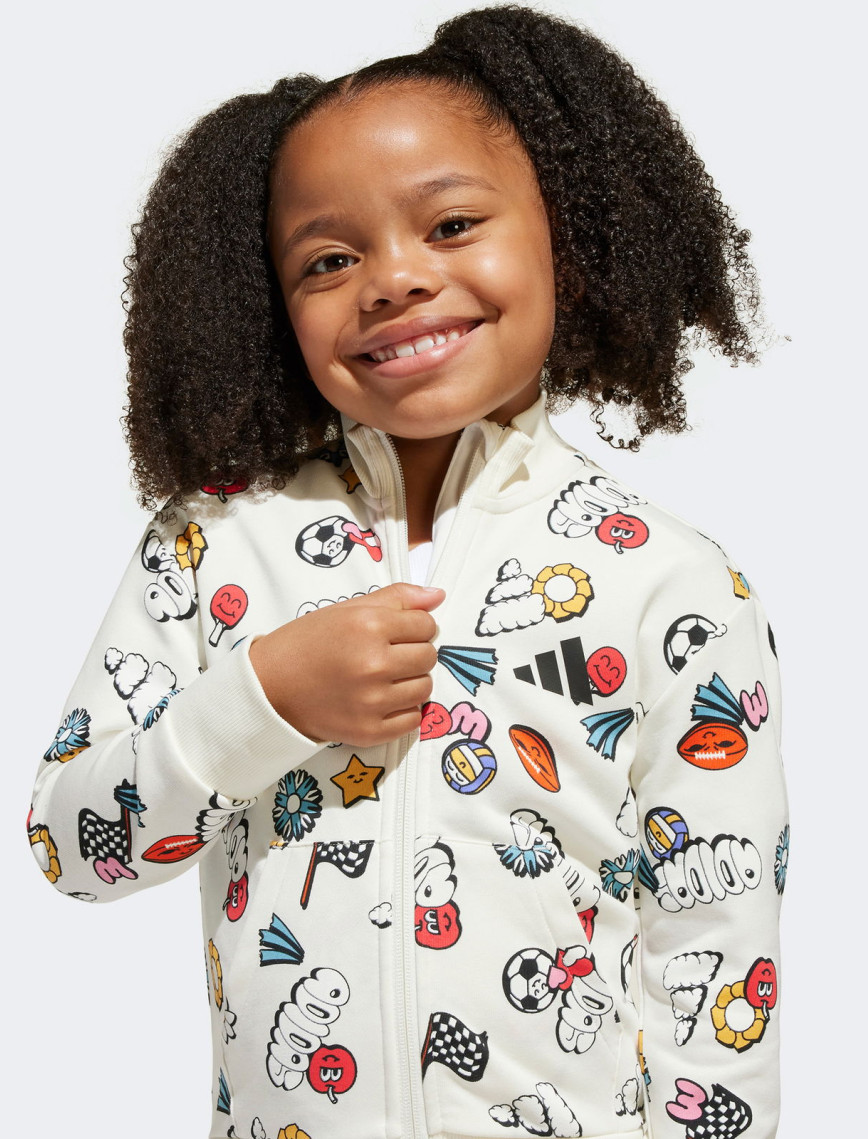 adidas Seasonal Essentials Fun Çocuk Beyaz/Mavi Eşofman Takımı adidas Seasonal Essentials Fun Çocuk Beyaz/Mavi Eşofman Takımı