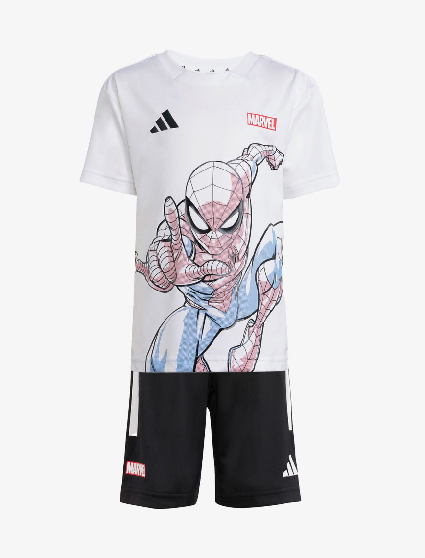 adidas X Marvel Spiderman Çocuk Beyaz/Siyah Şort Takımı adidas X Marvel Spiderman Çocuk Beyaz/Siyah Şort Takımı