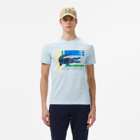 Lacoste Erkek Bisiklet Yaka Baskılı Açık Mavi T-Shirt Lacoste Erkek Bisiklet Yaka Baskılı Açık Mavi T-Shirt