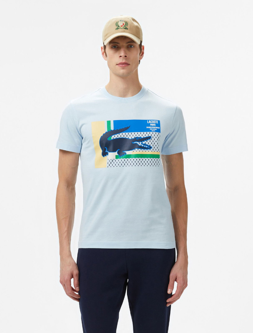 Lacoste Baskılı Bisiklet Yaka Erkek Beyaz T-Shirt Lacoste Baskılı Bisiklet Yaka Erkek Beyaz T-Shirt