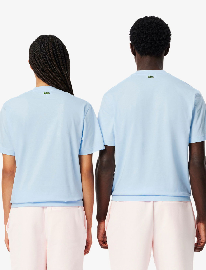 Lacoste Unisex Bisiklet Yaka Baskılı Açık Mavi T-Shirt Lacoste Unisex Bisiklet Yaka Baskılı Açık Mavi T-Shirt