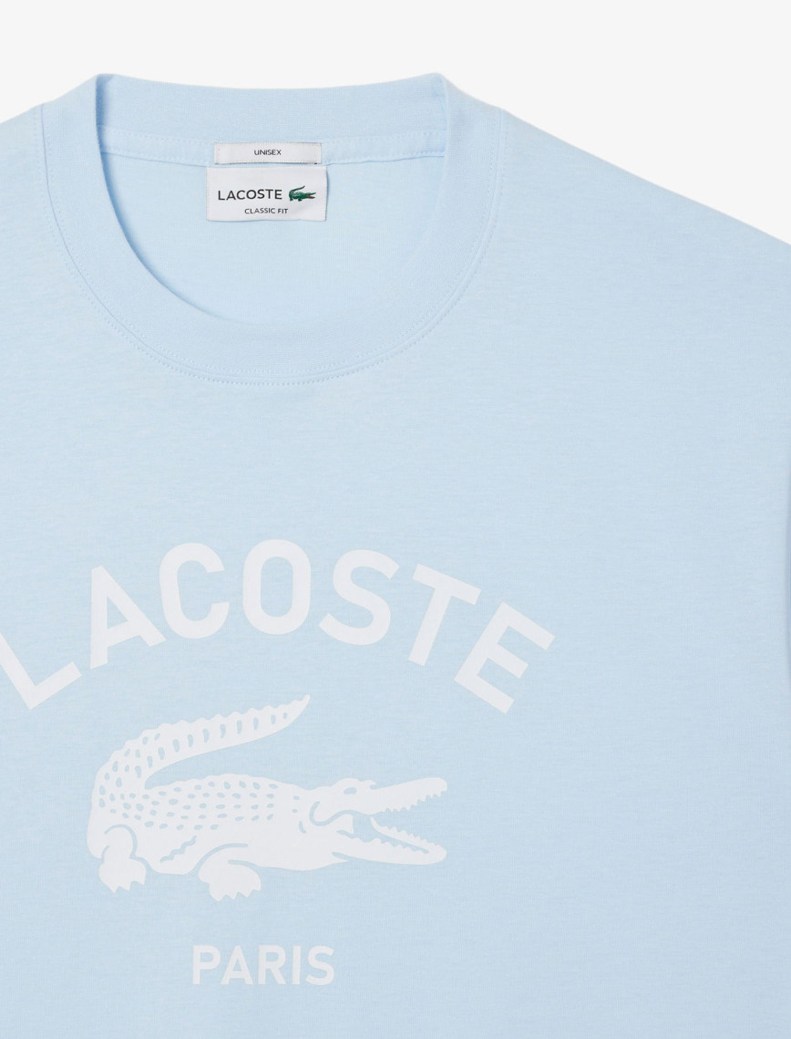 Lacoste Unisex Bisiklet Yaka Baskılı Açık Mavi T-Shirt Lacoste Unisex Bisiklet Yaka Baskılı Açık Mavi T-Shirt