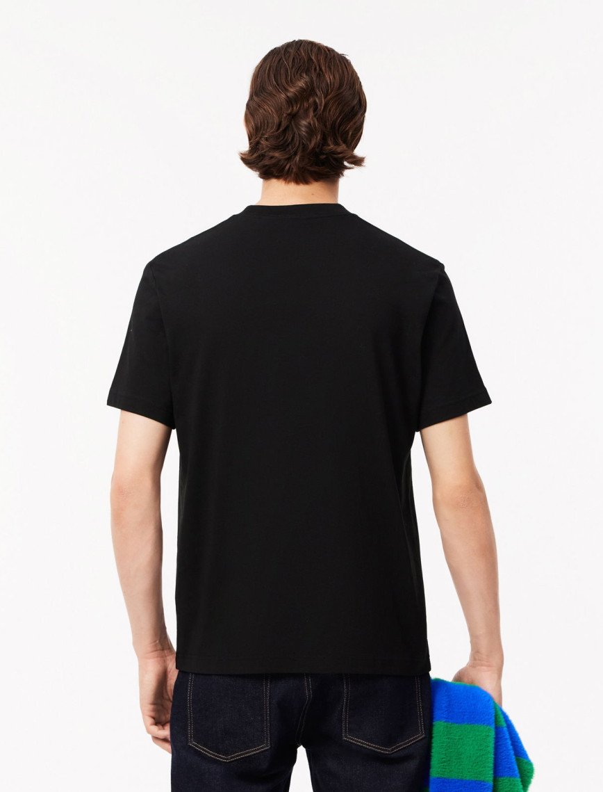 Lacoste Erkek Classic Fit Bisiklet Yaka Siyah Cepli T-Shirt Lacoste Erkek Classic Fit Bisiklet Yaka Siyah Cepli T-Shirt
