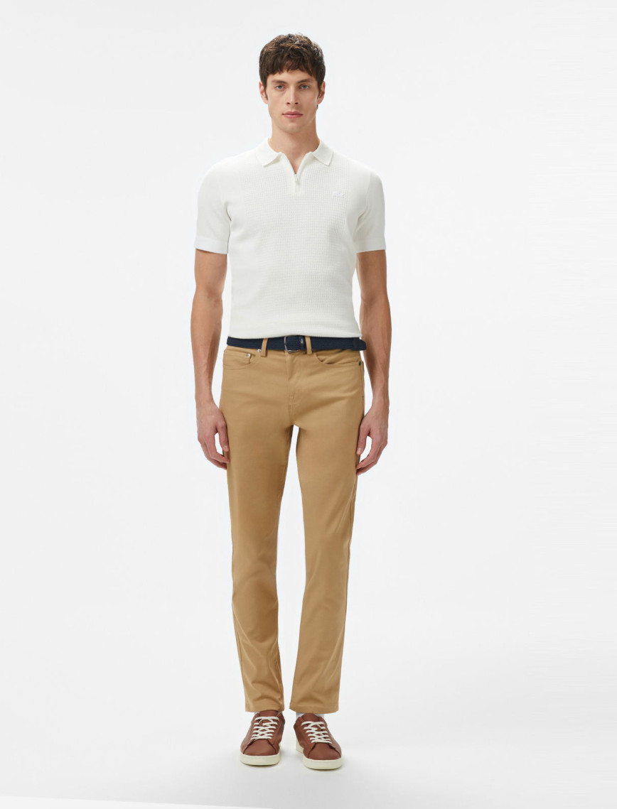 Lacoste Erkek Kısa Kollu Yarım Fermuarlı Beyaz Triko Lacoste Erkek Kısa Kollu Yarım Fermuarlı Beyaz Triko