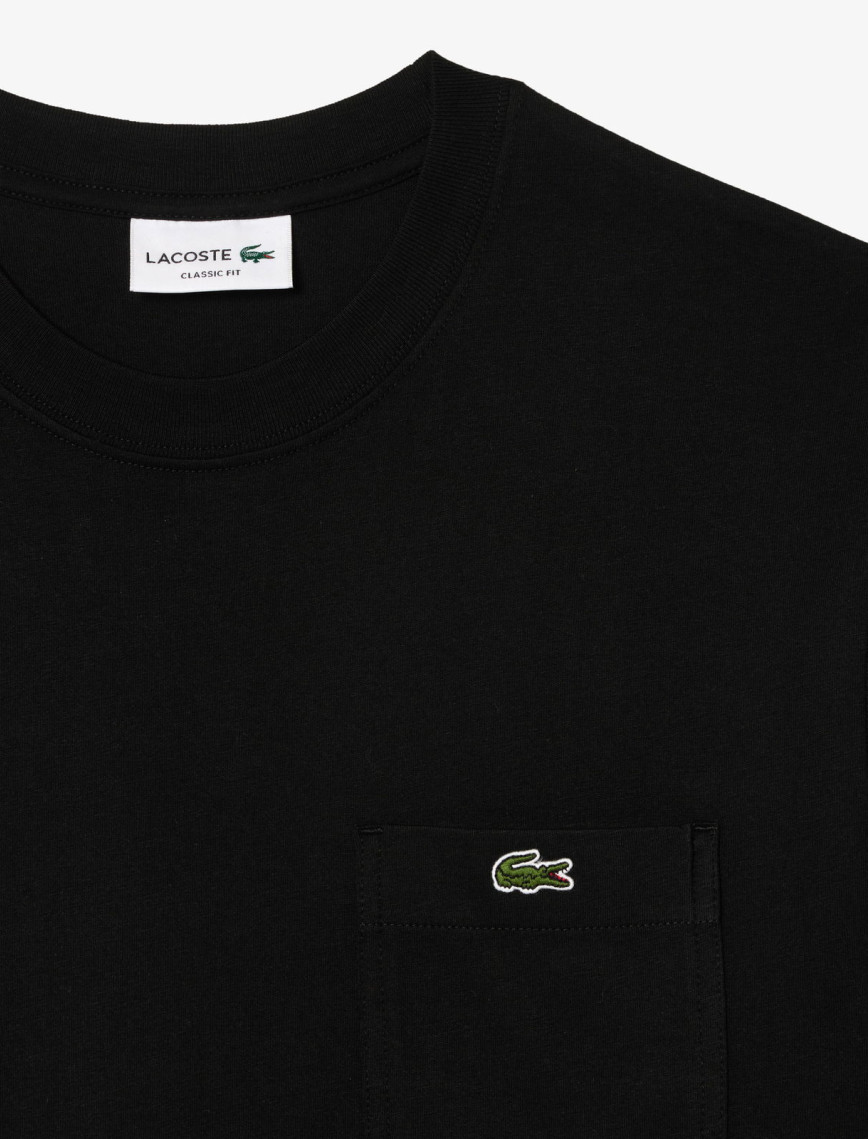 Lacoste Erkek Classic Fit Bisiklet Yaka Siyah Cepli T-Shirt Lacoste Erkek Classic Fit Bisiklet Yaka Siyah Cepli T-Shirt