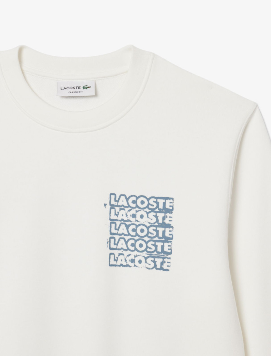 Lacoste Erkek Classic Fit Bisiklet Yaka Beyaz Sweatshirt Lacoste Erkek Classic Fit Bisiklet Yaka Beyaz Sweatshirt