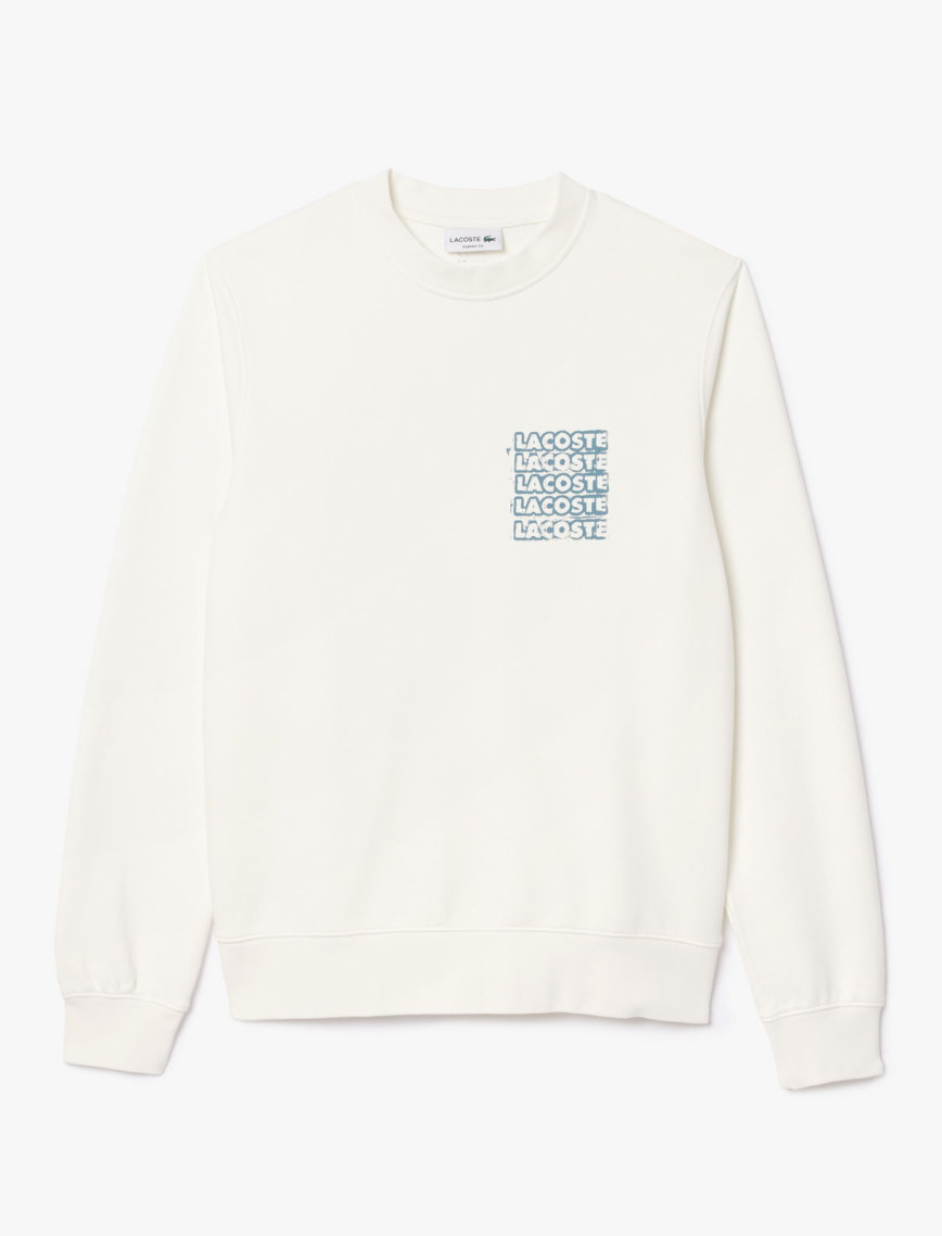 Lacoste Erkek Classic Fit Bisiklet Yaka Beyaz Sweatshirt Lacoste Erkek Classic Fit Bisiklet Yaka Beyaz Sweatshirt