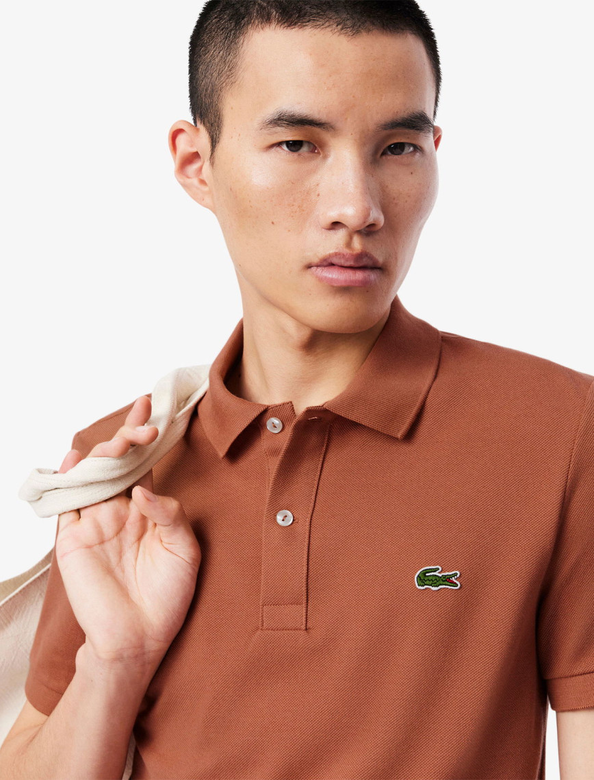 Lacoste L.12.12 Erkek Slim Fit Kahverengi Polo Lacoste L.12.12 Erkek Slim Fit Kahverengi Polo