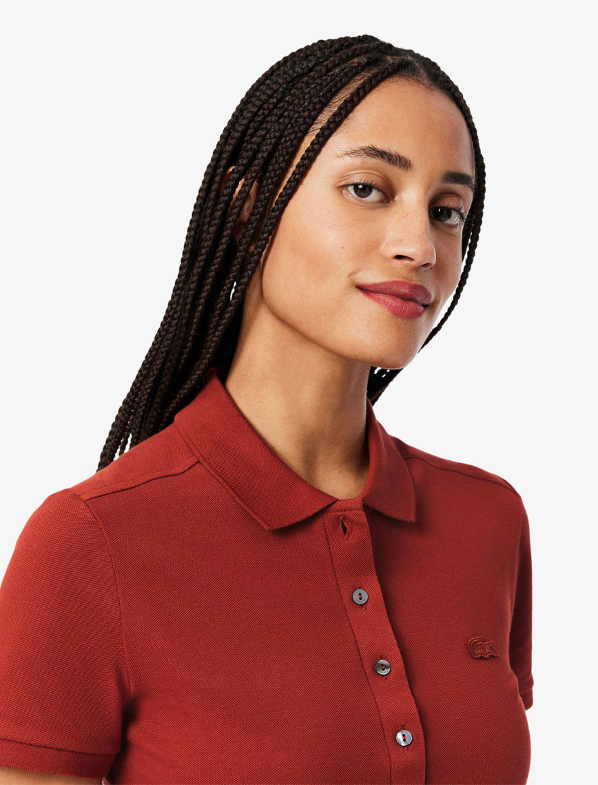 Lacoste L.12.D Kadın Slim Fit Bordo Polo Lacoste L.12.D Kadın Slim Fit Bordo Polo