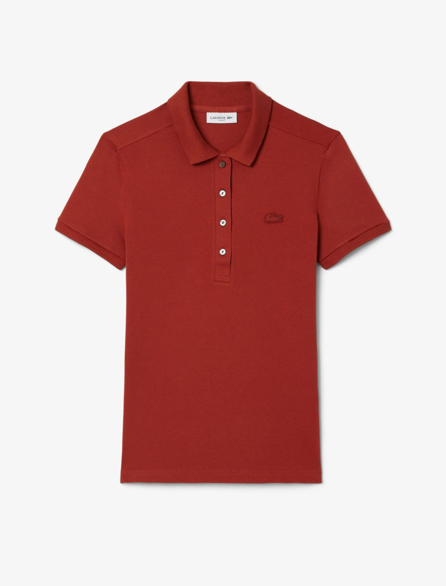 Lacoste L.12.D Kadın Slim Fit Bordo Polo Lacoste L.12.D Kadın Slim Fit Bordo Polo