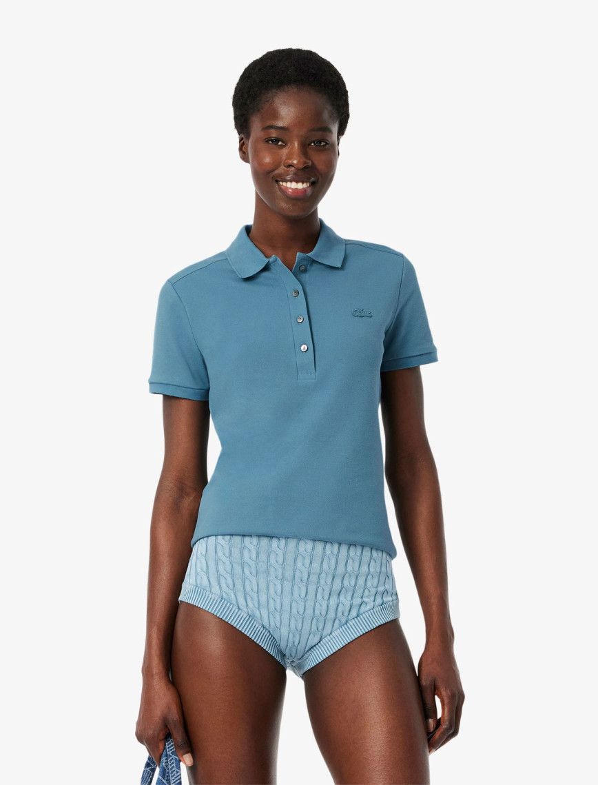 Lacoste L.12.D Kadın Slim Fit Bordo Polo Lacoste L.12.D Kadın Slim Fit Bordo Polo