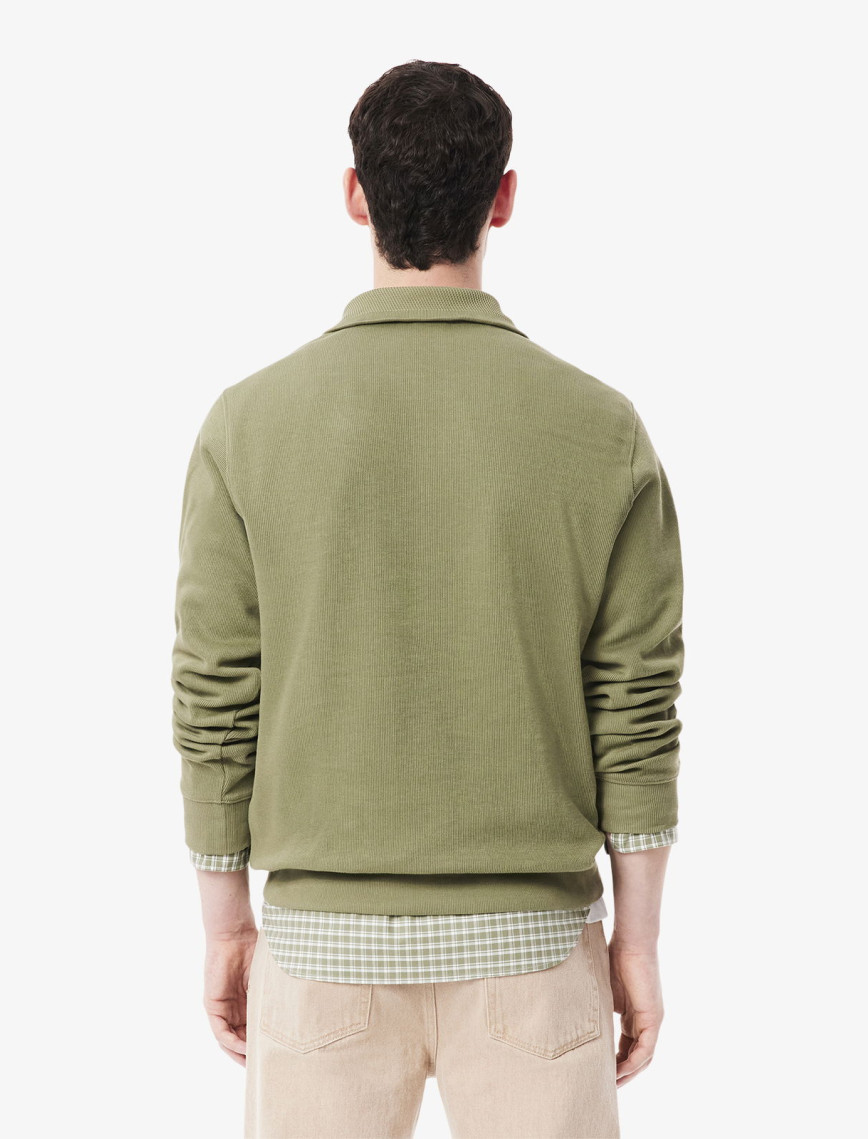 Lacoste Erkek Classic Fit Yarım Fermuarlı Haki Sweatshirt Lacoste Erkek Classic Fit Yarım Fermuarlı Haki Sweatshirt