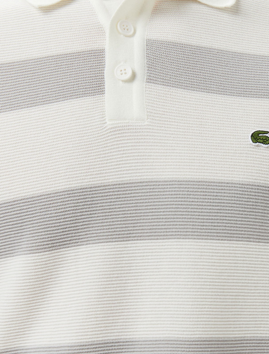 Lacoste Erkek Polo Yaka Çizgili Gri Triko Lacoste Erkek Polo Yaka Çizgili Gri Triko