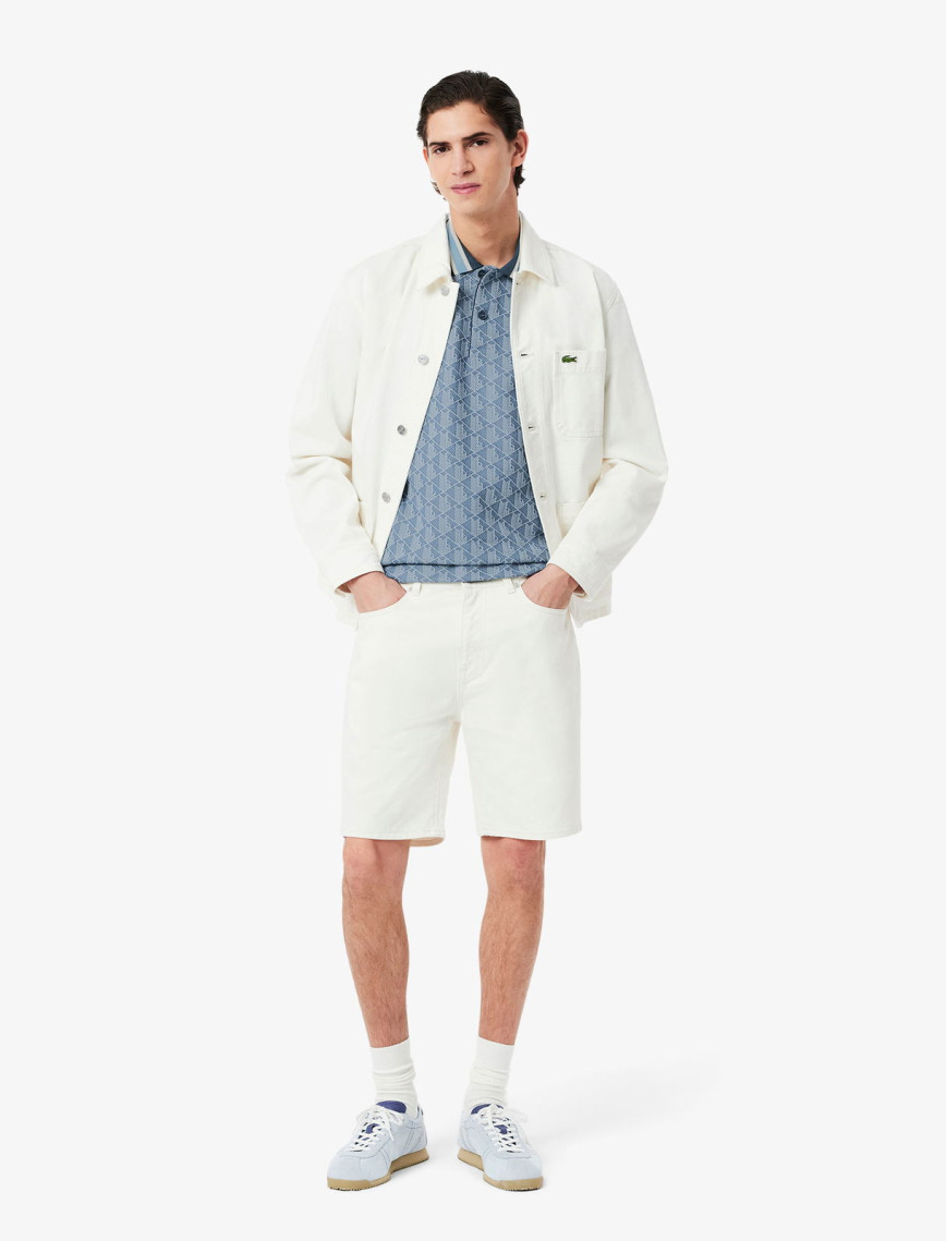 Lacoste Erkek Classic Fit Monogram Mavi Polo
