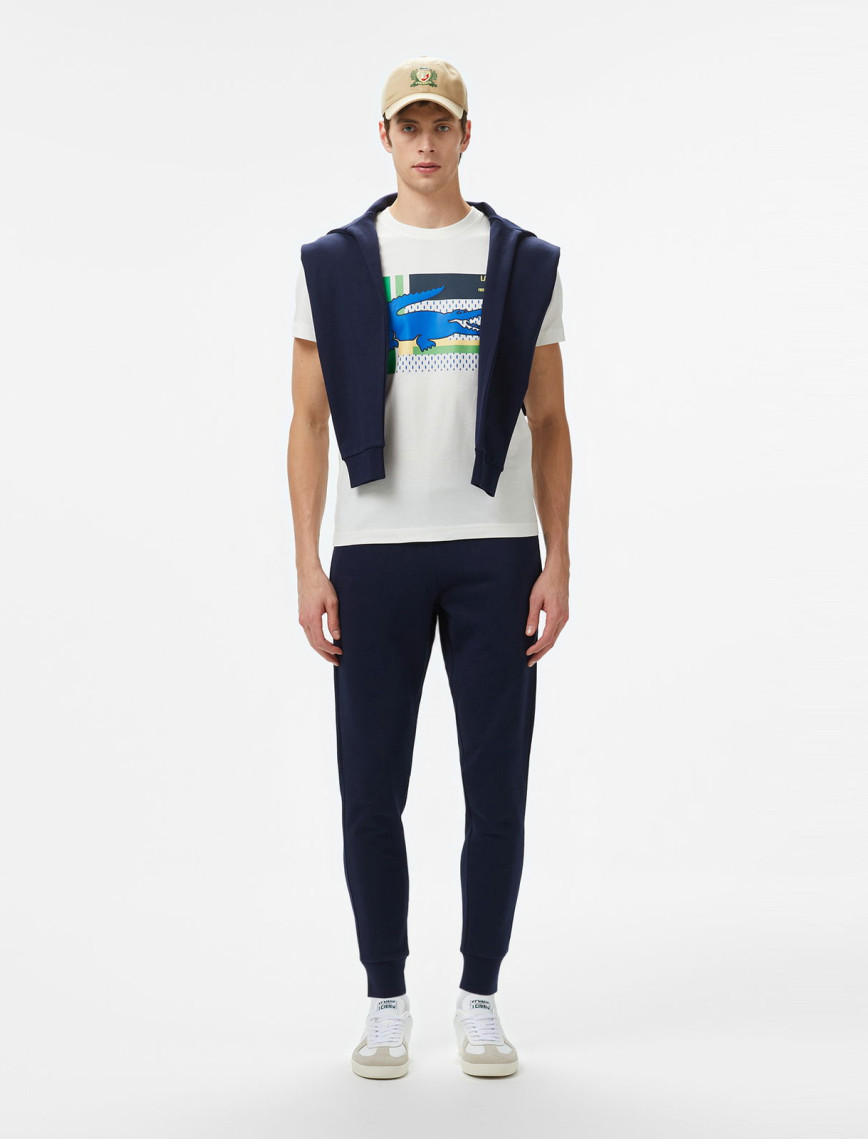 Lacoste Baskılı Bisiklet Yaka Erkek Beyaz T-Shirt Lacoste Baskılı Bisiklet Yaka Erkek Beyaz T-Shirt