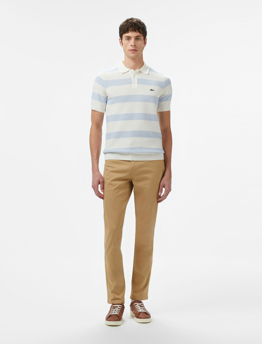 Lacoste Erkek Gömlek Yaka Çizgili Açık Mavi Triko Lacoste Erkek Gömlek Yaka Çizgili Açık Mavi Triko