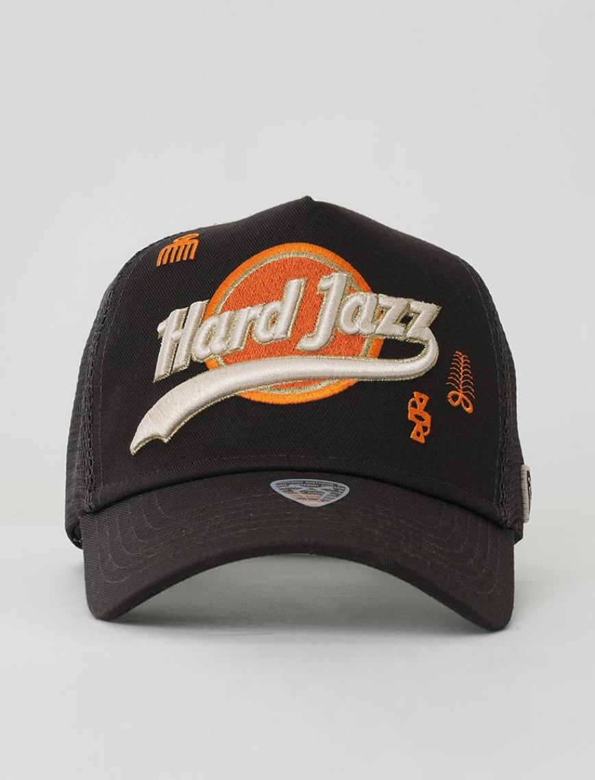 RustandRich Kadın Erkek Kahverengi Trucker Şapka-Hard Collection-Hard Jazz