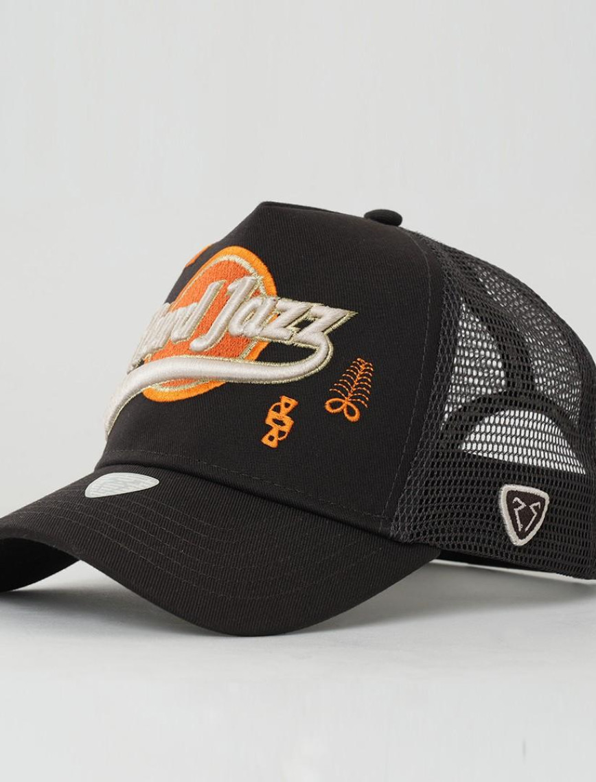 RustandRich Kadın Erkek Kahverengi Trucker Şapka-Hard Collection-Hard Jazz