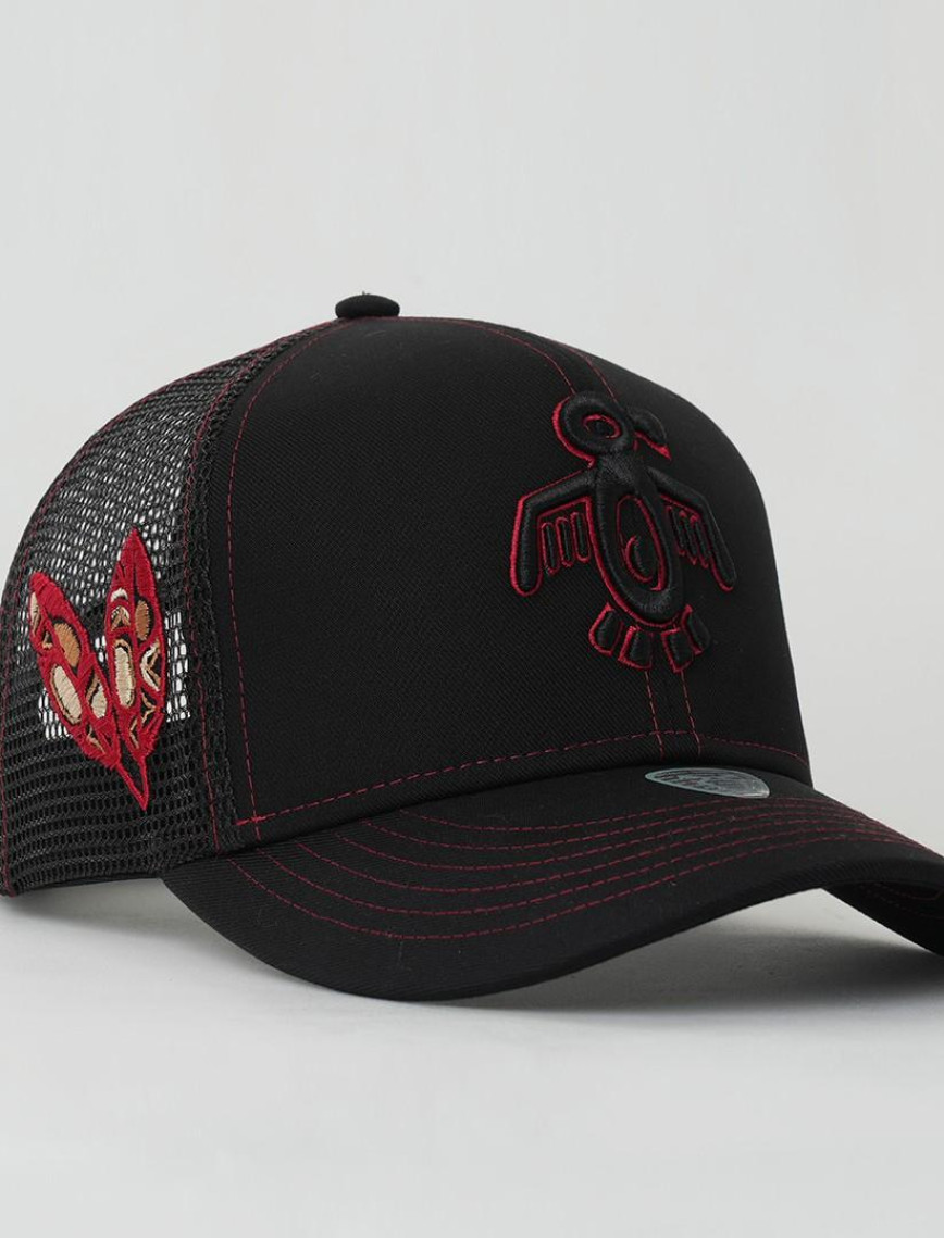 RustandRich Kadın Erkek Siyah/Kırmızı Baseball Şapka-The Indians Collection-Red Indian