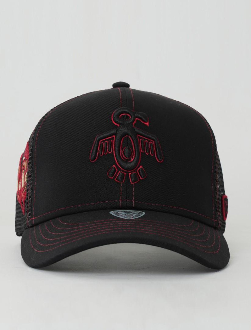 RustandRich Kadın Erkek Siyah/Kırmızı Baseball Şapka-The Indians Collection-Red Indian