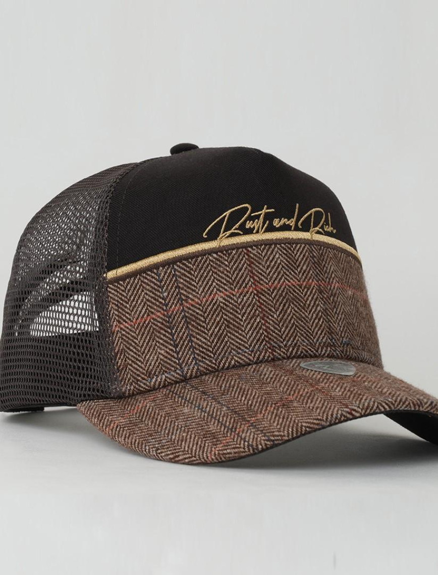 RustandRich Kadın Erkek Kahverengi Trucker Şapka-Premium Collection-Royalty RustandRich Kadın Erkek Kahverengi Trucker Şapka-Premium Collection-Royalty
