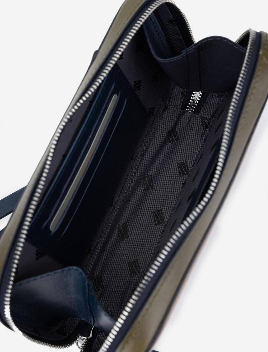 Valmenti Origame Erkek Laci/Yeşil/Taba Hakiki Deri El Çantası