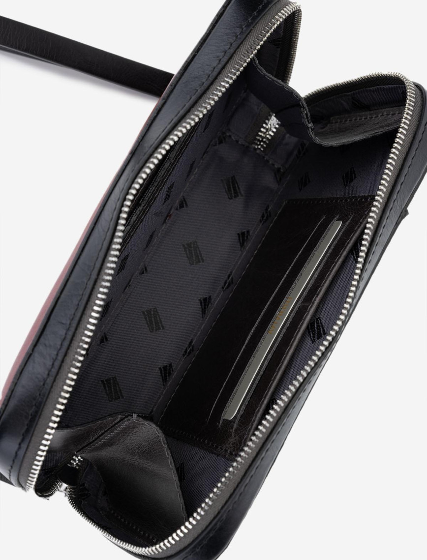 Valmenti Origame Erkek Gri\Siyah Hakiki Deri El Çantası