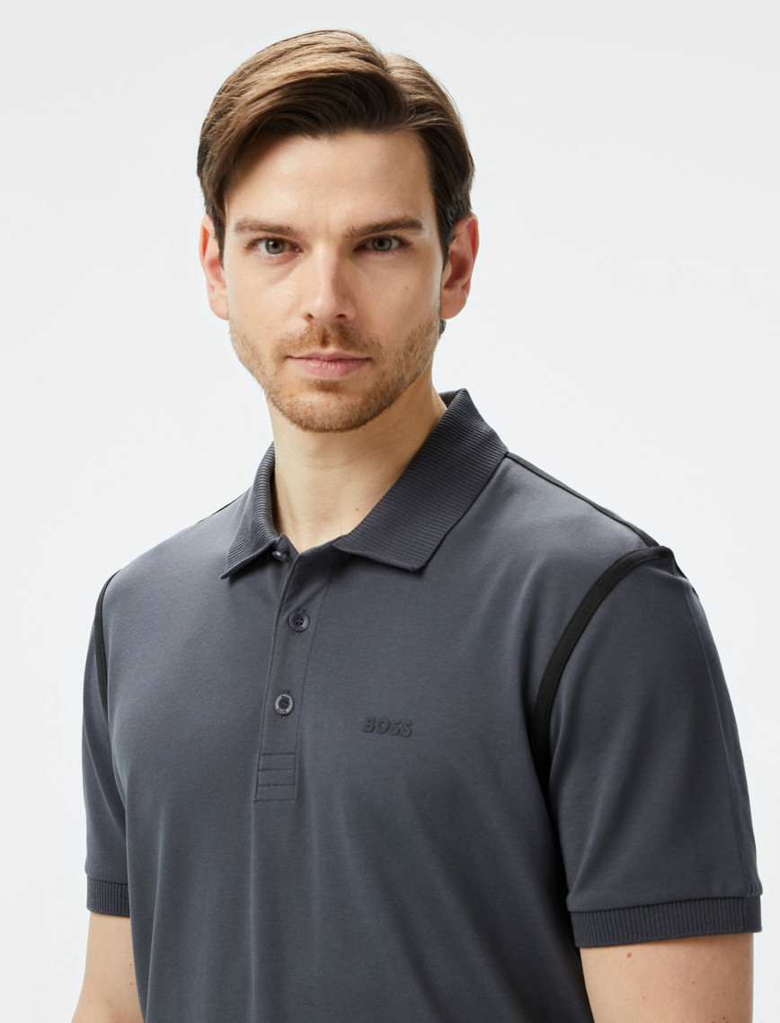Boss Paddy Tape Erkek Gri Polo