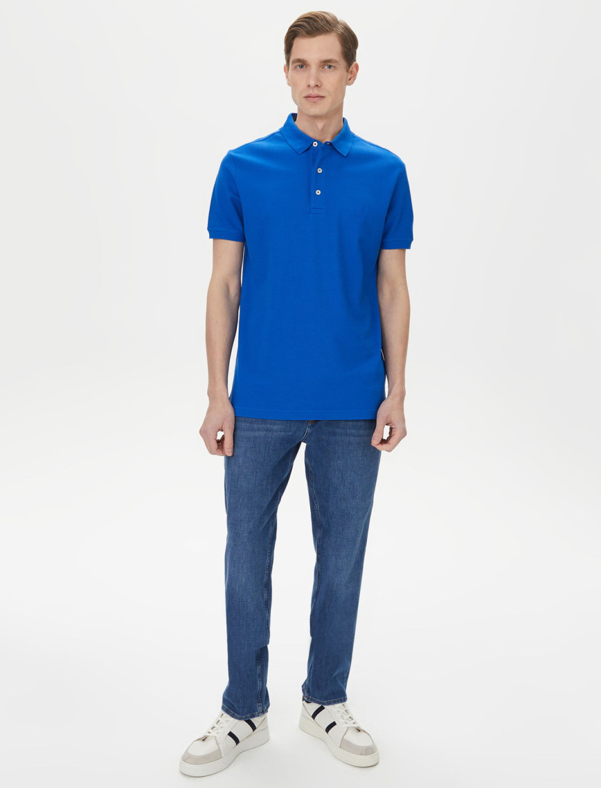 Nautica Erkek Mavi Slim Fit Kısa Kollu Polo Nautica Erkek Mavi Slim Fit Kısa Kollu Polo