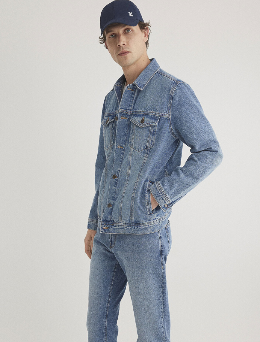Mavi Drake Classic Denim Puslu Indigo Mavi Jean Ceket 010143-89136