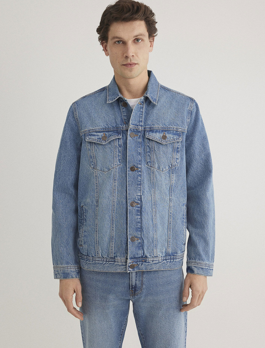 Mavi Drake Classic Denim Puslu Indigo Mavi Jean Ceket 010143-89136