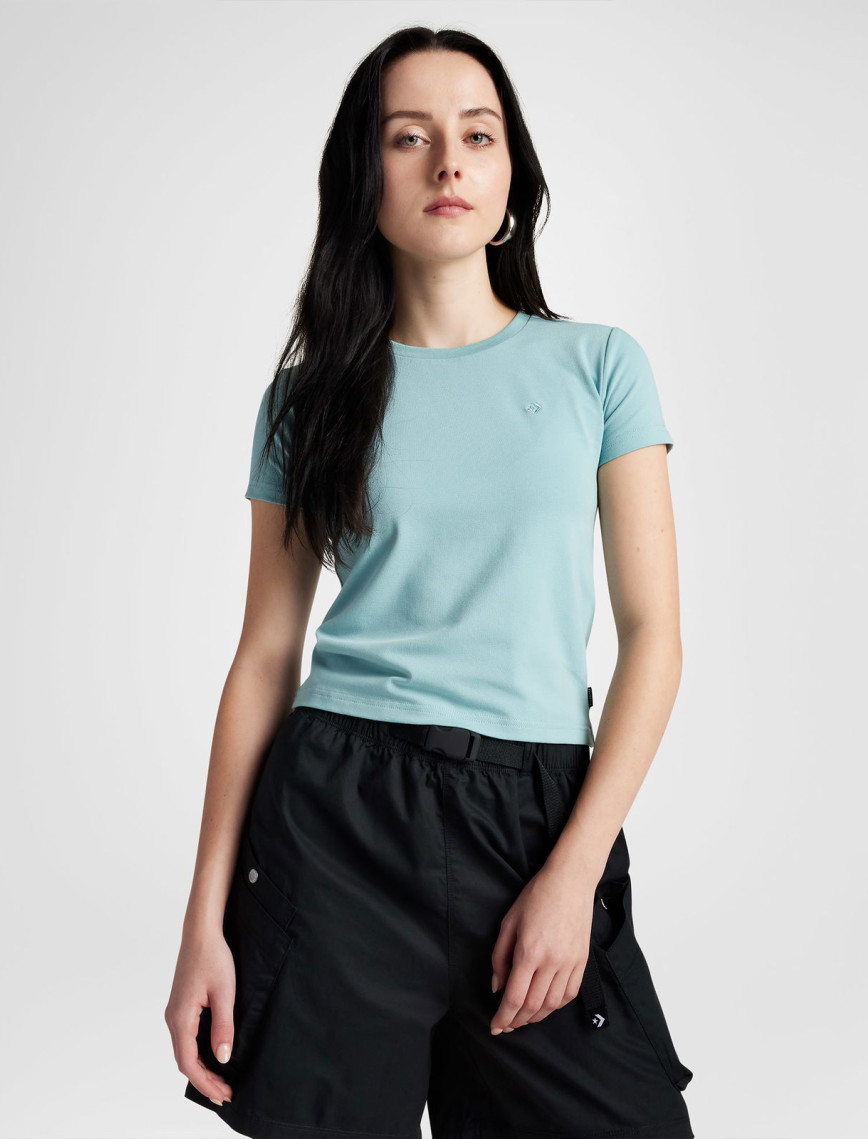 Converse Slim Fit Kadın Pembe T-Shirt Converse Slim Fit Kadın Pembe T-Shirt