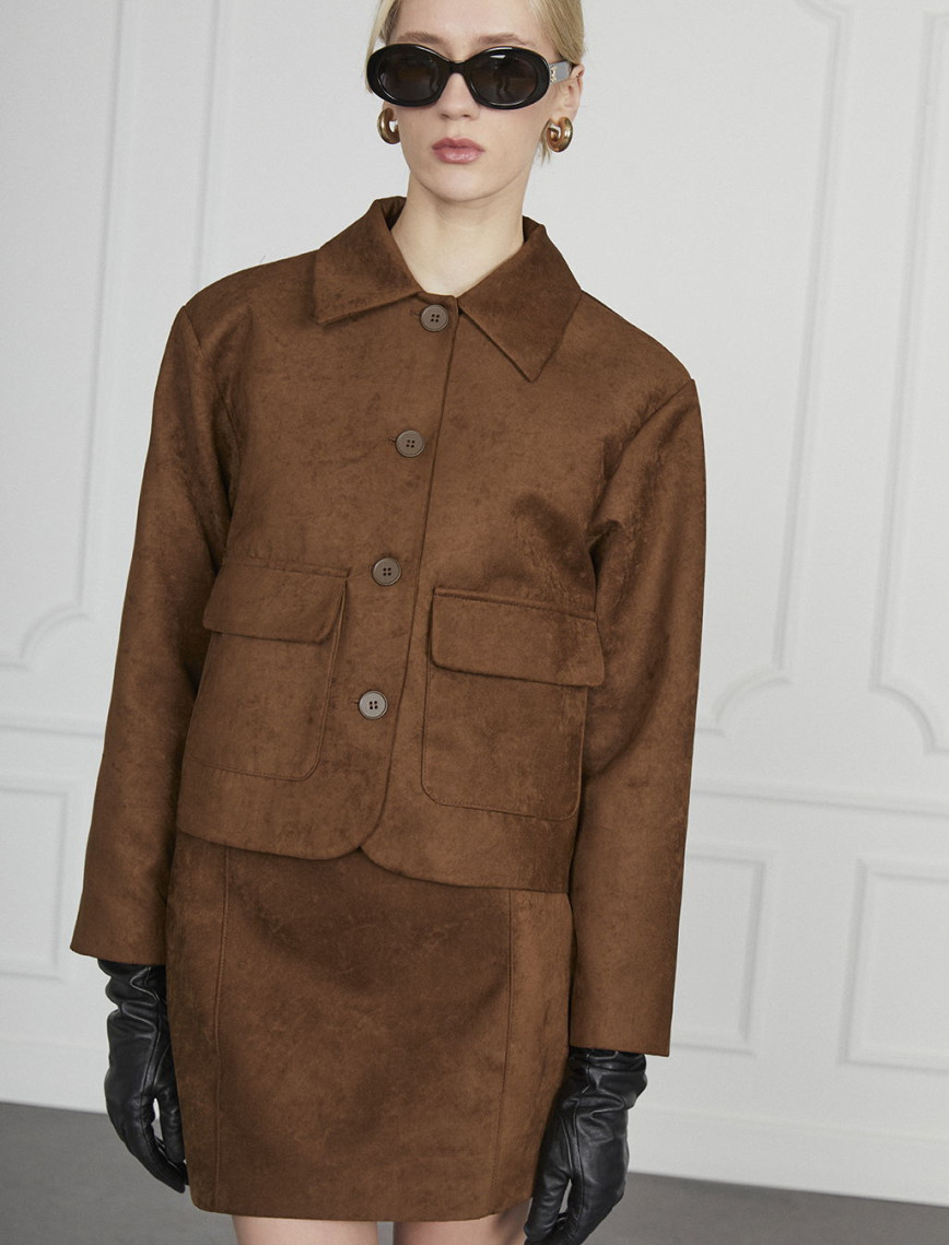 Süet Kısa Ceket Süet Kısa Ceket