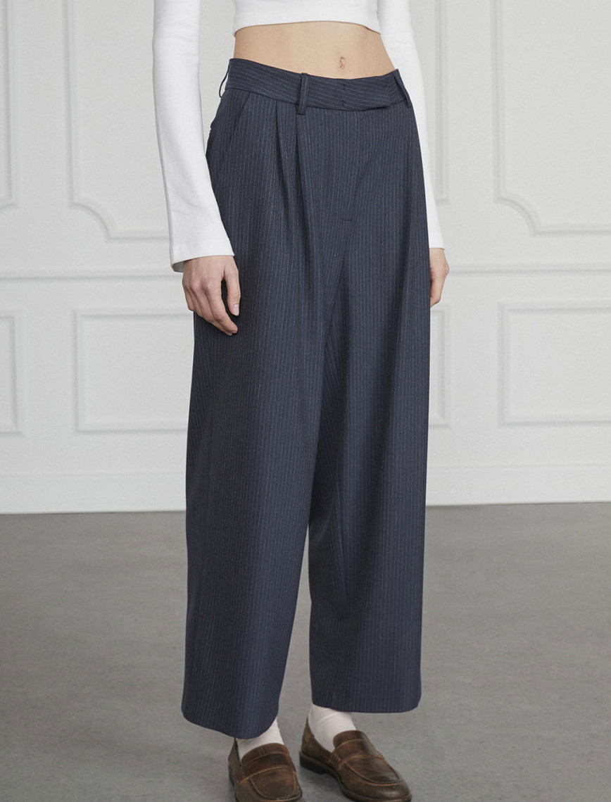 Çizgili Pileli Palazzo Pantolon Çizgili Pileli Palazzo Pantolon