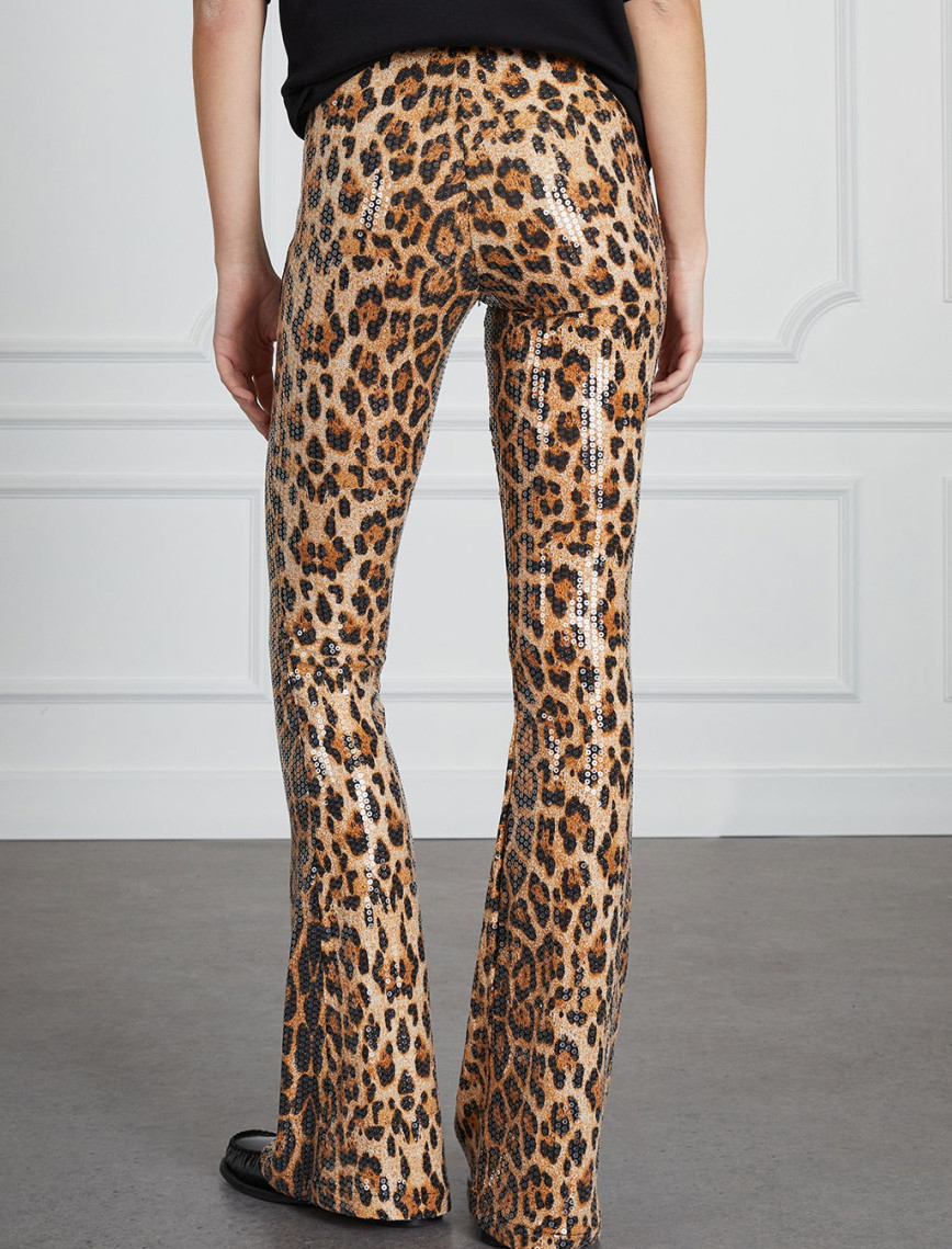Leopar Desenli Payetli Pantolon Leopar Desenli Payetli Pantolon